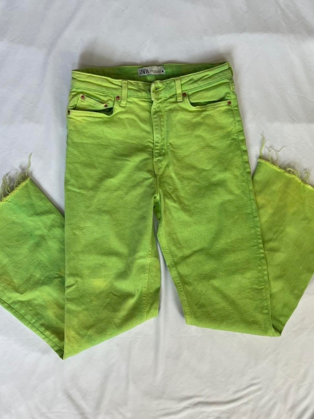 lime green zara jeans